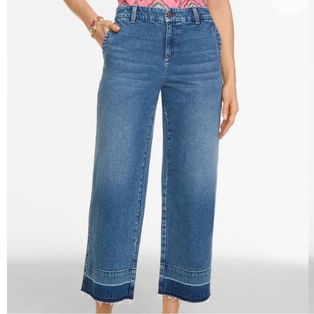 Talbots Wide Leg Crop Drop Hem Jeans Never Worn!